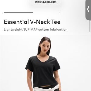 Athleta Classic Black V-Neck Tee